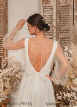 BRIDE bolero, robes, garter WEDDING BOLERO & SHRUGS Lace Wedding Bolero Long Sleeve , Bare Back Lace, Wedding Puff Sleeve Mesh Shrug, Bridal Bishop sleeved wedding  Lace Coverup, Lace Blouse for Bride,  Bridal Capelet mesh15
