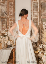 BRIDE bolero, robes, garter WEDDING BOLERO & SHRUGS Wedding Bolero Long Sleeve, Wedding Puff Sleeve Mesh Shrug, Bridal Bishop sleeved wedding Coverup, Blouse for Bride,  Bridal Capelet mesh39