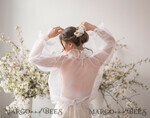 BRIDE bolero, robes, garter WEDDING BOLERO & SHRUGS Wedding Bolero Long Sleeve, Wedding Puff Sleeve Mesh Shrug, Bridal puff sleeved wedding Coverup, Blouse for Bride,  Bridal Capelet mesh11