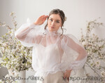 BRIDE bolero, robes, garter WEDDING BOLERO & SHRUGS Wedding Bolero Long Sleeve, Wedding Puff Sleeve Mesh Shrug, Bridal puff sleeved wedding Coverup, Blouse for Bride,  Bridal Capelet mesh11