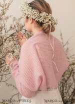BRIDE bolero, robes, garter WEDDING BOLERO & SHRUGS Pink Wedding bolero  Shrug Women Wedding, Bridal Sweater Cover, Jacket for Bride,  Bridal Blouse Bridal Shrug 4