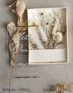WEDDING INVITATIONS Invitations for VIP/ boxed Invites for Parents Natural Dried Flowers Wedding Invitations in velvet box, Plexi Glamour Boxed Wedding Invitation Suite Luxury, Romantic Velvet Wedding Cards, Bespoke Golden Invites29