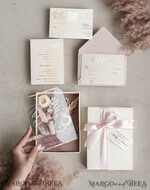 WEDDING INVITATIONS Invitations for VIP/ boxed Invites for Parents Natural Dried Flowers Wedding Invitations in velvet box, Plexi Glamour Boxed Wedding Invitation Suite Luxury, Romantic Velvet Wedding Cards, Bespoke Golden Invites22