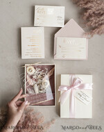 WEDDING INVITATIONS Invitations for VIP/ boxed Invites for Parents Natural Dried Flowers Wedding Invitations in velvet box, Plexi Glamour Boxed Wedding Invitation Suite Luxury, Romantic Velvet Wedding Cards, Bespoke Golden Invites22
