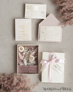 WEDDING INVITATIONS Invitations for VIP/ boxed Invites for Parents Natural Dried Flowers Wedding Invitations in velvet box, Plexi Glamour Boxed Wedding Invitation Suite Luxury, Romantic Velvet Wedding Cards, Bespoke Golden Invites22