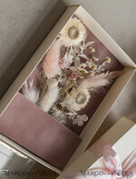 WEDDING INVITATIONS Invitations for VIP/ boxed Invites for Parents Natural Dried Flowers Wedding Invitations in velvet box, Plexi Glamour Boxed Wedding Invitation Suite Luxury, Romantic Velvet Wedding Cards, Bespoke Golden Invites22
