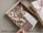 WEDDING INVITATIONS Invitations for VIP/ boxed Invites for Parents Natural Dried Flowers Wedding Invitations in velvet box, Plexi Glamour Boxed Wedding Invitation Suite Luxury, Romantic Velvet Wedding Cards, Bespoke Golden Invites22
