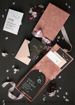 WEDDING INVITATIONS Invitations for VIP/ boxed Invites for Parents Arch Acrylic  Wedding Invitations in velvet box, Black Plexi Glamour Wedding Invitation Suite Luxury Box, Moon Stars Elegant Velvet Wedding Cards34