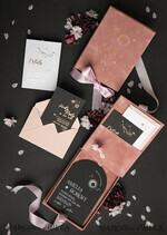 WEDDING INVITATIONS Invitations for VIP/ boxed Invites for Parents Arch Acrylic  Wedding Invitations in velvet box, Black Plexi Glamour Wedding Invitation Suite Luxury Box, Moon Stars Elegant Velvet Wedding Cards34
