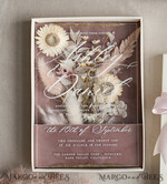 WEDDING INVITATIONS Invitations for VIP/ boxed Invites for Parents Natural Dried Flowers Wedding Invitations in velvet box, Plexi Glamour Boxed Wedding Invitation Suite Luxury, Romantic Velvet Wedding Cards, Bespoke Golden Invites22