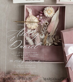 WEDDING INVITATIONS Invitations for VIP/ boxed Invites for Parents Natural Dried Flowers Wedding Invitations in velvet box, Plexi Glamour Boxed Wedding Invitation Suite Luxury, Romantic Velvet Wedding Cards, Bespoke Golden Invites22