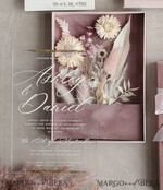 WEDDING INVITATIONS Invitations for VIP/ boxed Invites for Parents Natural Dried Flowers Wedding Invitations in velvet box, Plexi Glamour Boxed Wedding Invitation Suite Luxury, Romantic Velvet Wedding Cards, Bespoke Golden Invites22