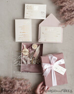 WEDDING INVITATIONS Invitations for VIP/ boxed Invites for Parents Natural Dried Flowers Wedding Invitations in velvet box, Plexi Glamour Boxed Wedding Invitation Suite Luxury, Romantic Velvet Wedding Cards, Bespoke Golden Invites22