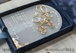 WEDDING INVITATIONS Invitations for VIP/ boxed Invites for Parents Vip Navy Blue Gold Foil Wedding Invitations in velvet box, Plexi Glamour Wedding Invitation Suite Luxury Box, Romantic Velvet Wedding Cards, Bespoke Golden Invites29