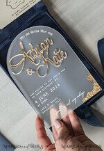 WEDDING INVITATIONS Invitations for VIP/ boxed Invites for Parents Vip Navy Blue Gold Foil Wedding Invitations in velvet box, Plexi Glamour Wedding Invitation Suite Luxury Box, Romantic Velvet Wedding Cards, Bespoke Golden Invites29
