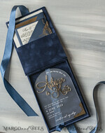 WEDDING INVITATIONS Invitations for VIP/ boxed Invites for Parents Vip Navy Blue Gold Foil Wedding Invitations in velvet box, Plexi Glamour Wedding Invitation Suite Luxury Box, Romantic Velvet Wedding Cards, Bespoke Golden Invites29