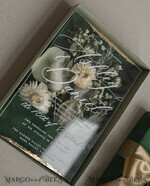 WEDDING INVITATIONS Invitations for VIP/ boxed Invites for Parents Natural Dried Flowers Wedding Invitations in velvet box, Plexi Glamour Boxed Wedding Invitation Suite Luxury, Romantic Velvet Wedding Cards, Bespoke Golden Invites27