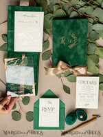 WEDDING INVITATIONS Invitations for VIP/ boxed Invites for Parents Luxury Gold Foil Wedding Invitation Box, Boxed Plexi glass wedding invitations, Elegant green Velvet Wedding Cards, Bespoke Golden Wedding Stationery, Mirror gold Invitations12