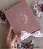 WEDDING INVITATIONS Invitations for VIP/ boxed Invites for Parents Blush Pink Boxed Wedding Invitation set ,3D Golden Plexi Wedding Invitation Suite Luxury Box, Elegant Boho Velvet Wedding Cards, Bespoke Golden Invites33