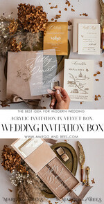 WEDDING INVITATIONS Invitations for VIP/ boxed Invites for Parents Luxury Gold Foil Wedding Invitations in velvet box, Plexi Glamour Wedding Invitation Suite Luxury Box, Romantic Velvet Wedding Cards, Bespoke Golden Invites27