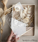 WEDDING INVITATIONS Invitations for VIP/ boxed Invites for Parents Natural Dried Flowers Wedding Invitations in velvet box, Plexi Glamour Boxed Wedding Invitation Suite Luxury, Romantic Velvet Wedding Cards, Bespoke Golden Invites41