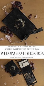 WEDDING INVITATIONS Invitations for VIP/ boxed Invites for Parents Black Boxed Wedding Invitation set 3D Golden Plexi Wedding Invitation Suite Luxury Box, Elegant Boho Velvet Wedding Cards, Bespoke Golden Invites15