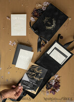 WEDDING INVITATIONS Invitations for VIP/ boxed Invites for Parents Black Boxed Wedding Invitation set 3D Golden Plexi Wedding Invitation Suite Luxury Box, Elegant Boho Velvet Wedding Cards, Bespoke Golden Invites15