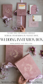 WEDDING INVITATIONS Invitations for VIP/ boxed Invites for Parents Acrylic  Wedding Invitations in velvet box, Frozen Plexi Glamour Wedding Invitation Suite Luxury Box, Elegant Velvet Wedding Cards, Bespoke Golden Invites18