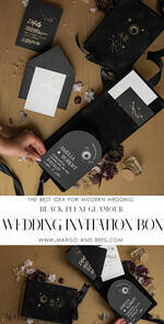 WEDDING INVITATIONS Invitations for VIP/ boxed Invites for Parents Arch Acrylic  Wedding Invitations in velvet box, Black Plexi Glamour Wedding Invitation Suite Luxury Box, Moon Stars Elegant Velvet Wedding Cards16