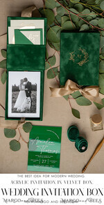 WEDDING INVITATIONS Invitations for VIP/ boxed Invites for Parents Emerald green Velvet Boxed Wedding Invitation Box, Clear Green Plexi glass wedding invitations, Elegant green Velvet Wedding Cards, Bespoke Golden Wedding Stationery, Mirror gold Invitations10