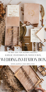 WEDDING INVITATIONS Invitations for VIP/ boxed Invites for Parents Luxury Gold Foil Wedding Invitation Box, Acrylic invitation in Velvet Box, Romantic Velvet Wedding Cards, Bespoke Golden Wedding Stationery, Luxury  Invitations33