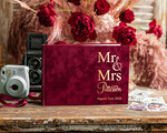 WEDDING GUEST BOOKS Velvet Instax Guestbook Luxury Burgundy Instax velvet Wedding GuestBook Gold, Large Instant Wedding Guest Book, Marsala Polaroid velvet Guestbook9