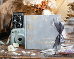 WEDDING GUEST BOOKS Velvet Instax Guestbook Personalised light grey Instax velvet Wedding GuestBook Gold, Large Instant Wedding Guest Book, Polaroid velvet Guestbook Golden wedding6