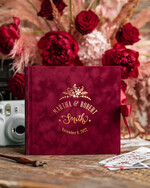 HOCHZEITS-GÄSTEBÜCHER Samtkissen Instax Gästebuch Boho Burgunder Instax Samt Hochzeitsgäste Buch Gold, Großes Sofort Hochzeitsgäste Buch, Kastanienbraunes Polaroid Samt Gästebuch Marsala Goldene Hochzeit9