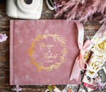 WEDDING GUEST BOOKS Velvet Instax Guestbook Boho Blush Pink Instax velvet Wedding GuestBook Gold, Large Instant Wedding Guest Book, Polaroid velvet Guestbook Pink Golden wedding9