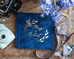 HOCHZEITS-GÄSTEBÜCHER Samtkissen Instax Gästebuch Marineblaue Boho Instax Samt Hochzeitsgäste Buch Gold, Dunkelblaue Sofort Hochzeitsgäste Buch, Polaroid Samt Gästebuch Blau Goldene Hochzeit9