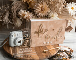 HOCHZEITS-GÄSTEBÜCHER Samtkissen Instax Gästebuch beige Gold personalisiertes Hochzeitsgäste Buch und Bogen Acryl Instax Schild, Samt Erinnerungsfoto Buch und klares Schild Set Herbsthochzeit, Polaroid Samt Gästebuch & Plexi Instax Schild Set17