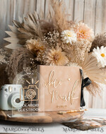 WEDDING GUEST BOOKS Velvet Instax Guestbook beige Gold Presonalised Wedding Guest Book and arch acrylic Instax Sign Black Pages, Velvet Memory Photo Booh Book and Clear Sign Set  Fall Wedding, Polaroid velvet Guest book & Plexi Instax Sign set11