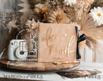 WEDDING GUEST BOOKS Velvet Instax Guestbook beige Gold Presonalised Wedding Guest Book and arch acrylic Instax Sign Black Pages, Velvet Memory Photo Booh Book and Clear Sign Set  Fall Wedding, Polaroid velvet Guest book & Plexi Instax Sign set11