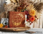 WEDDING GUEST BOOKS Velvet Instax Guestbook terracotta Gold Presonalised Wedding Guest Book, Velvet Memory Photo Booh Book, Fall Wedding, Polaroid velvet Guest book 17