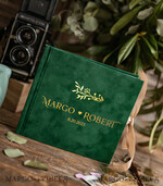 WEDDING GUEST BOOKS Velvet Instax Guestbook Luxury Green Instax velvet Wedding GuestBook Gold, Large Instant Wedding Guest Book, Greenery Polaroid velvet Guestbook7