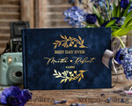 WEDDING GUEST BOOKS Velvet Instax Guestbook Luxury  Navy Blue Instax velvet Wedding GuestBook Gold, Large Instant Wedding Guest Book, Polaroid velvet Guestbook7