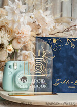 HOCHZEITS-GÄSTEBÜCHER Samtkissen Instax Gästebuch Marineblaue Instax Samt-Hochzeits-Gästebuch- und Plexi-Schild-Set, Dunkelblaues großes Instant-Hochzeits-Gästebuch, kastanienbraunes Polaroid-Samt-Gästebuch Marsala Golden Hochzeit.11