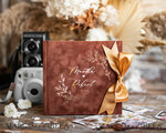 HOCHZEITS-GÄSTEBÜCHER Samtkissen Instax Gästebuch Terracotta Boho Instax Samt Hochzeits-Gästebuch Gold, Gebranntes Orange Sofort-Hochzeits-Gästebuch, Polaroid Samt Gästebuch Rost Golden Hochzeit8