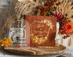 WEDDING GUEST BOOKS Velvet Instax Guestbook terracotta Gold Presonalised Wedding Guest Book and arch acrylic Instax Sign, Velvet Memory Photo Booh Book and Clear Sign Set  Fall Wedding, Polaroid velvet Guest book & Plexi Instax Sign set29