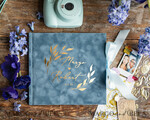 WEDDING GUEST BOOKS Velvet Instax Guestbook Dusty Blue Boho Instax velvet Wedding GuestBook Gold, Ice Blue Instant Wedding Guest Book, Polaroid velvet Guestbook Light Blue Golden wedding10
