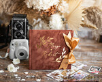 HOCHZEITS-GÄSTEBÜCHER Samtkissen Instax Gästebuch Terracotta Boho Instax Samt Hochzeits-Gästebuch Gold, Burnt Orange Sofort-Hochzeits-Gästebuch, Polaroid Samt Gästebuch Rost Golden Hochzeit8