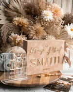HOCHZEITS-GÄSTEBÜCHER Samtkissen Instax Gästebuch beige Gold personalisiertes Hochzeits- Gästebuch und Bogen- Acryl Instax- Schild, Samt- Erinnerungs- Foto- Buch und klares Schild- Set Herbst- Hochzeit, Polaroid- Samt- Gästebuch & Plexi- Instax- Schild- Set14