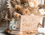 HOCHZEITS-GÄSTEBÜCHER Samtkissen Instax Gästebuch beige Gold Personalisierte Hochzeitsgästebuch und Bogen Acryl Instax Schild, Samt Erinnerungsfoto Buch und klares Schild Set Herbsthochzeit, Polaroid Samt Gästebuch & Plexi Instax Schild Set29