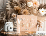 HOCHZEITS-GÄSTEBÜCHER Samtkissen Instax Gästebuch beige Gold Personalisierte Hochzeitsgästebuch und Bogen Acryl Instax Schild, Samt Erinnerungsfoto Buch und klares Schild Set Herbsthochzeit, Polaroid Samt Gästebuch & Plexi Instax Schild Set29